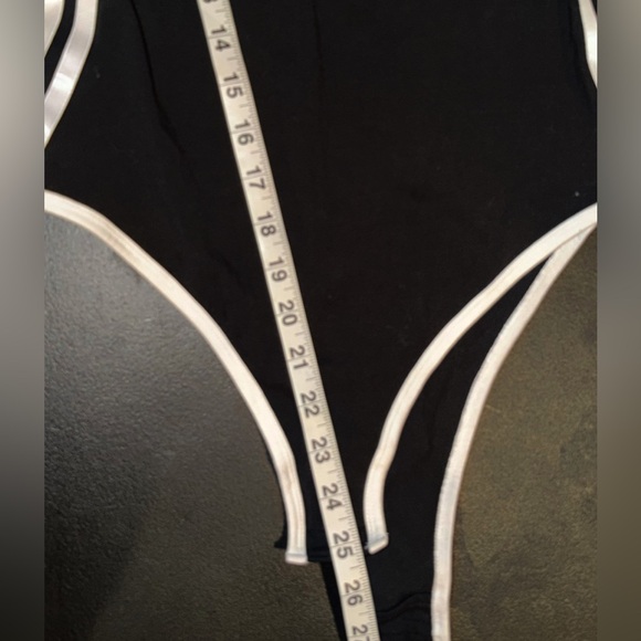 NWOT Womens Adidas Classic Blk and White body suit with snap closure- slimming❤️ - Picture 11 of 12